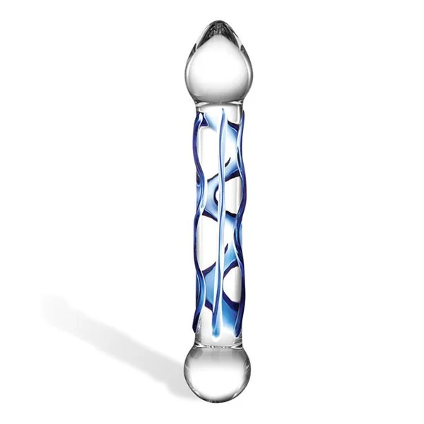 Glas 6.5" Tip Textured Glass Dildo