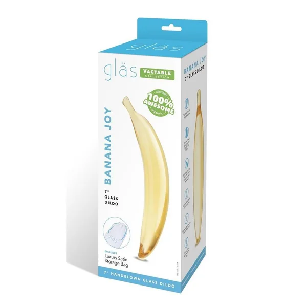 Glas Banana Joy Glass Dildo 7in - Yellow