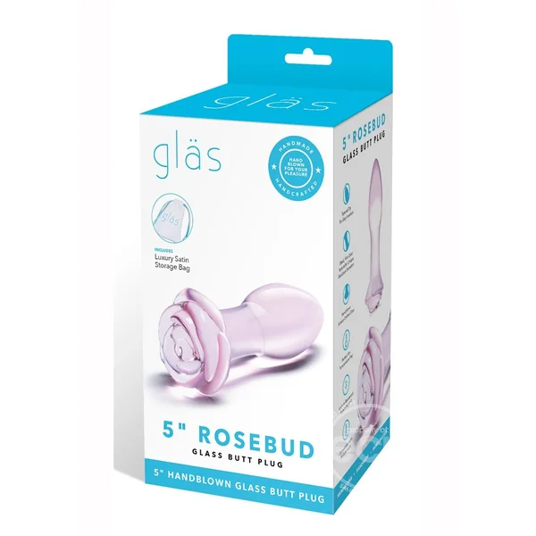 Glas Blossom Ring Glass Anal Plug - Pink