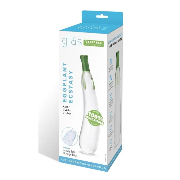 Glas Eggplant Ecstasy Glass Dildo 7.25in - Green