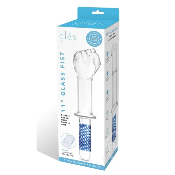Glas Fist Double Ended Glass with Handle Grip 11in - Clear