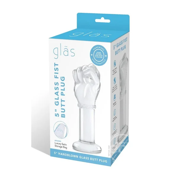 Glas Fist Glass Butt Plug 5in - Clear