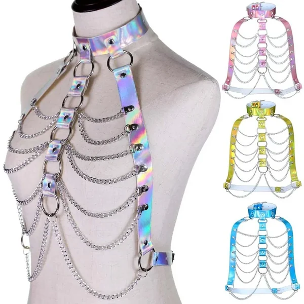 Glitterati Holographic Body Chain Harness