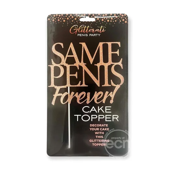 Glitterati Same Penis Cake Topper - Rose Gold/Black