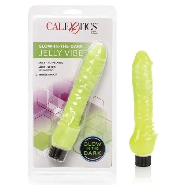 Glow-in-the-dark 7" Jelly Penis Vibe - Green