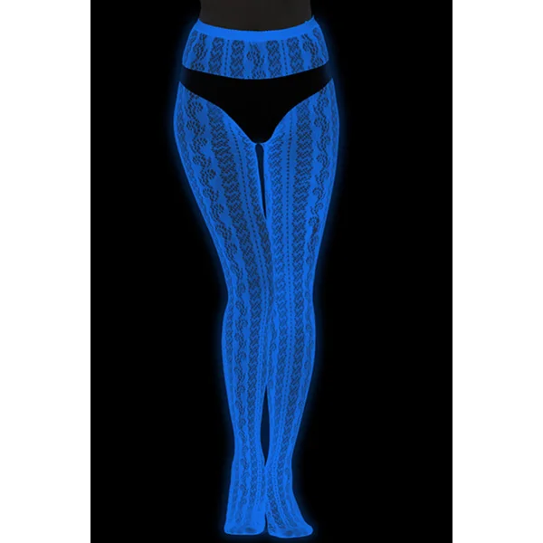 Glow-in-the-Dark Geometric Tights UV Reactive
