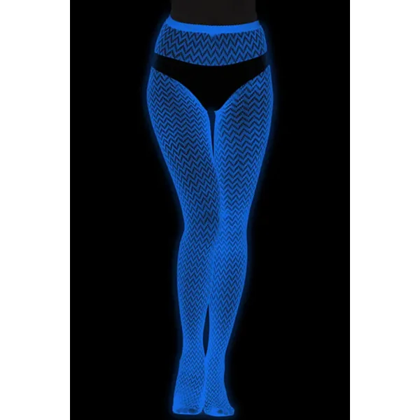 Glow-in-the-Dark Zigzag Tights UV Reactive