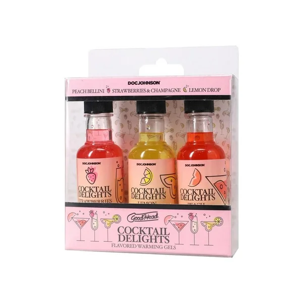 GoodHead Cocktail Delights (3 Pack) 2 oz.- Peach Bellini, Strawberries & Champagne, Lemon Drop