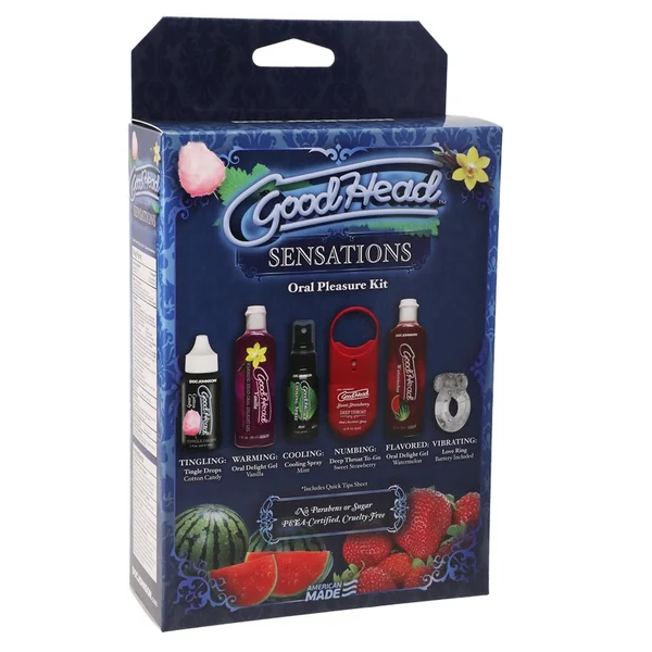 GoodHead™ Oral Pleasure Kit – Flavored Gels, Sprays & Vibrating Ring