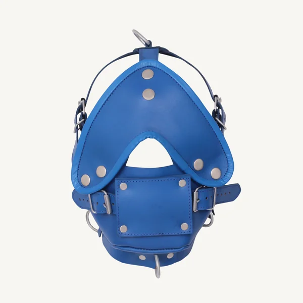 Handmade Leather Bondage Muzzle Gag with Blindfold