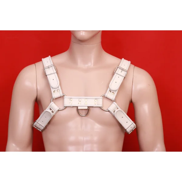 Handmade Leather Harness with Adjustable Straps and Rolling Buckle