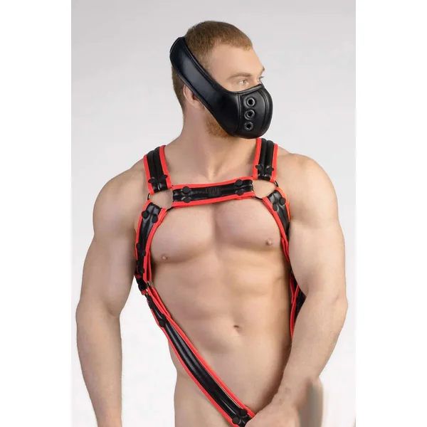 Heavy Duty Leather Bondage Harness with Cock Ring