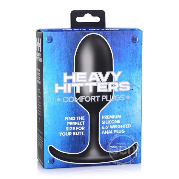 Heavy Hitters Premium Silicone Weighted Anal Plug - XLarge - Black