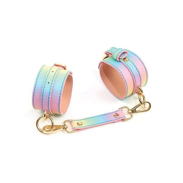 Hello Sexy! Hot Bitch Cuffs & Collar - Iridescent Rainbow