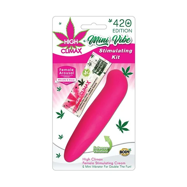 High Climax Mini Vibe Stimulating Kit w/Hemp Seed Oil - Pink