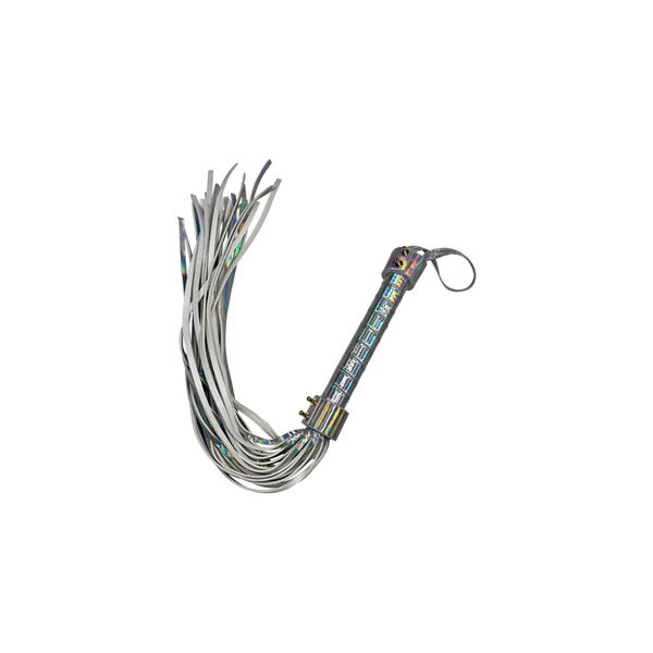 Holographic Vegan Leather BDSM Flogger