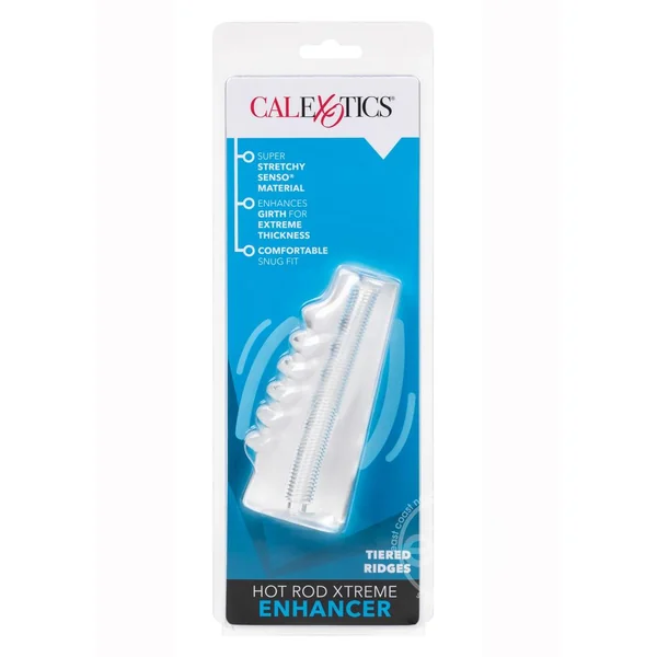 Hot Rod Xtreme Enhancer Penis Sleeve with Tiered Ridges - Clear