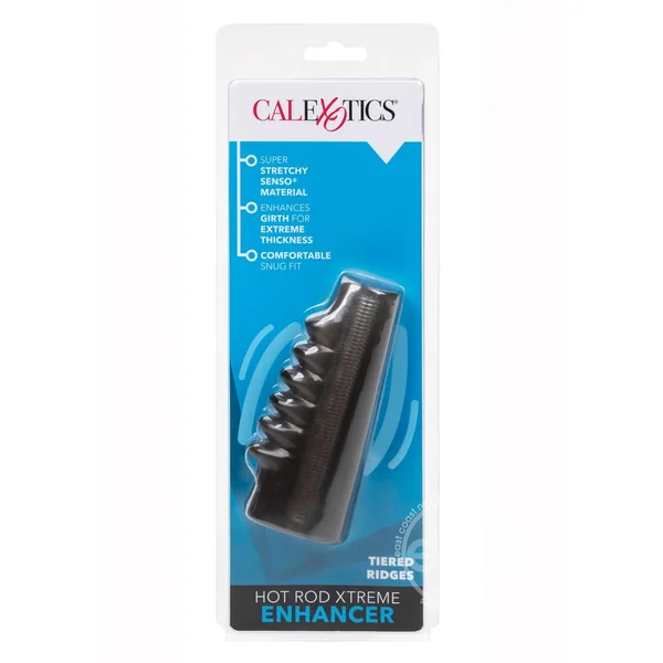 Hot Rod Xtreme Enhancer Penis Sleeve with Tiered Ridges - Smoke