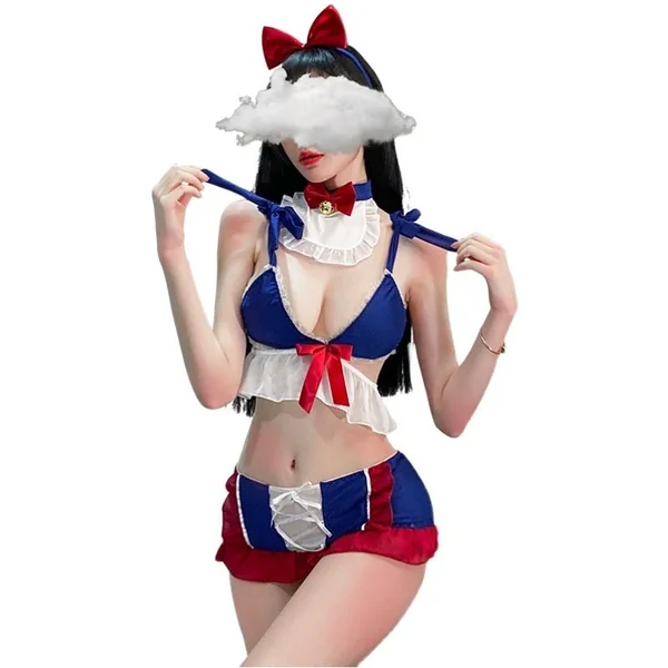 Huahua’s Large Size Sexy Lingerie Bow Cute Soft Girl Student Sexy Pajamas Uniform Suit Passionate Female Show