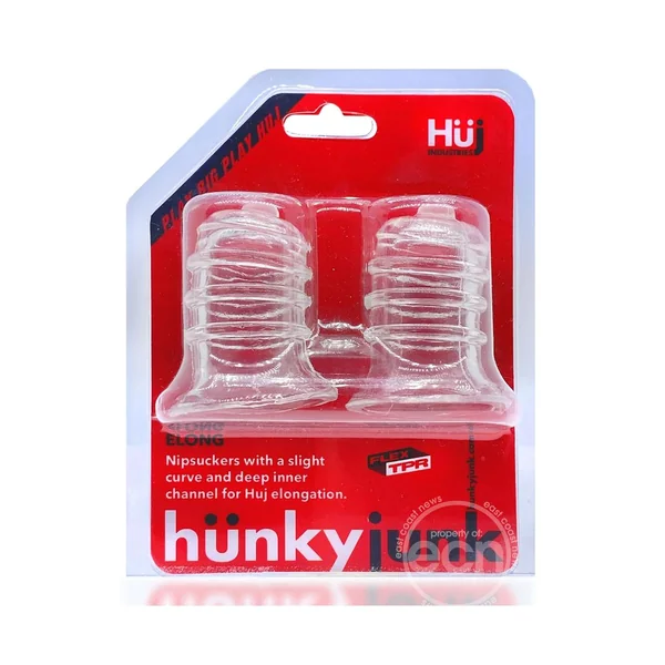 Hunkyjunk Elong Wide Base Nipsuckers - Clear