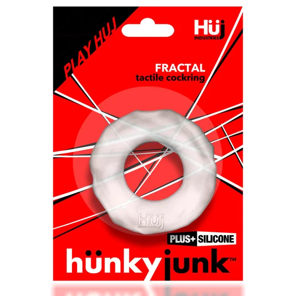 Hunkyjunk FRACTAL Tactile Bigger Bone Cockring CLEAR ICE