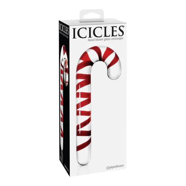 Icicles No. 59 Candy Cane Glass Dildo