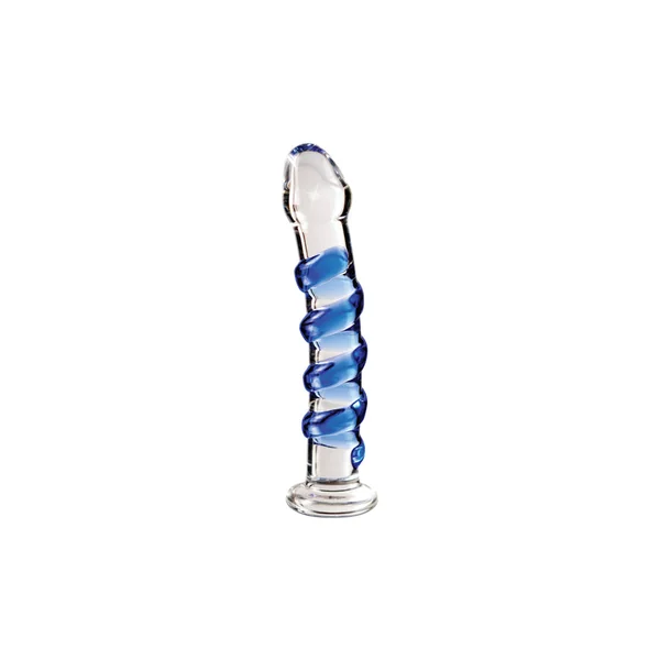 Icicles No. 5 Blue Swirl Glass Dildo