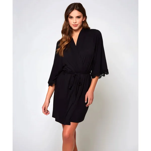 iCollection Molly Robe with Lace Sleeves