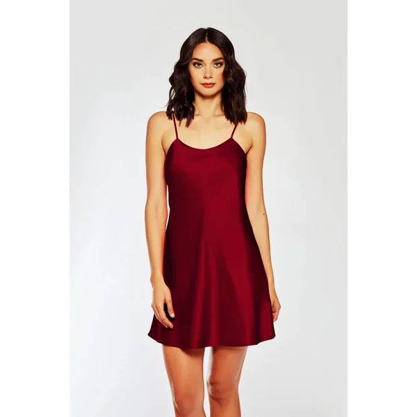 iCollection Satin Chemise with Neckline