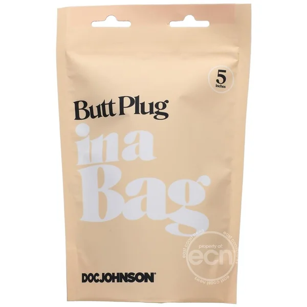 In a Bag Silicone Anal Plug 5in - Black