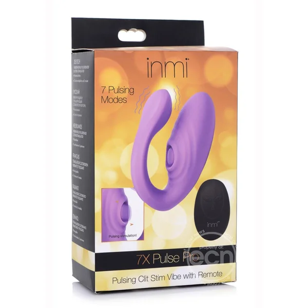 Inmi 7X Pulse Pro Pulsing Silicone Rechargeable Clit Stim Vibrator with Remote Control - Purple