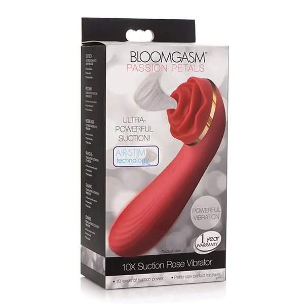 Inmi Bloomgasm Passion Petals Rose 10X Suction & Vibrator - Red