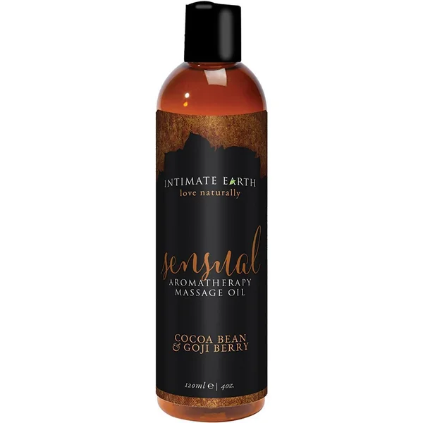 Intimate Earth Sensual Aromatherapy Massage Oil Cocoa Bean & Goji Berry 4oz