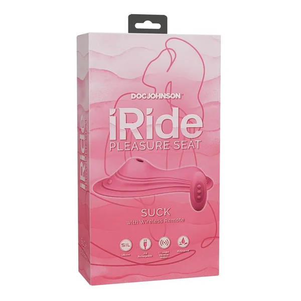 IRide Suck Rechargeable Silicone Pleasure Seat with Remote Control - Pink