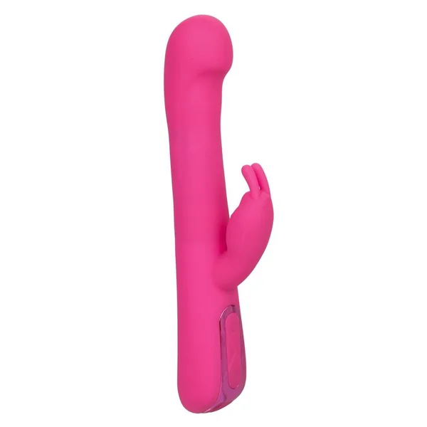 Jack Rabbit Elite Beaded G Rabbit Silicone Rechargeable Vibrator with Clitoral Stimulator - Pink