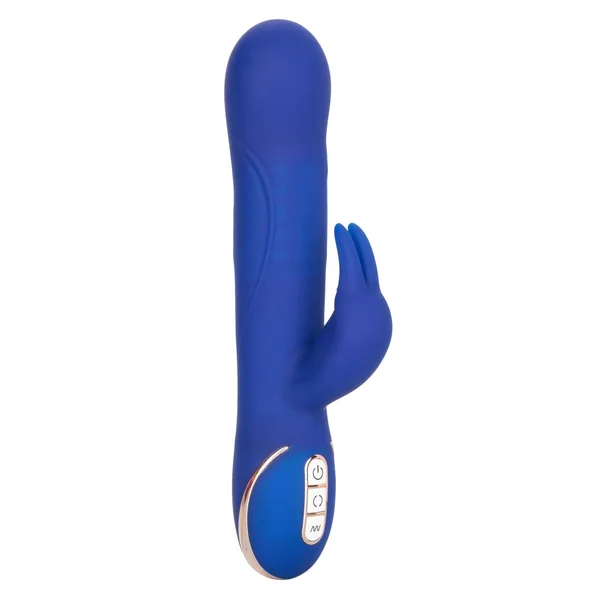 Jack Rabbit Signature Silicone Rotating Beaded Rabbit Vibrator Multi Function USB Rechargeable Waterproof Blue