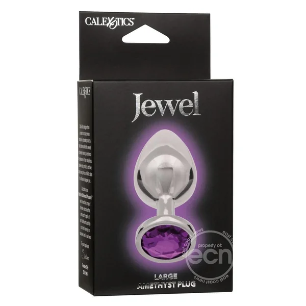 Jewel Amethyst Aluminum Anal Plug - Large - Purple