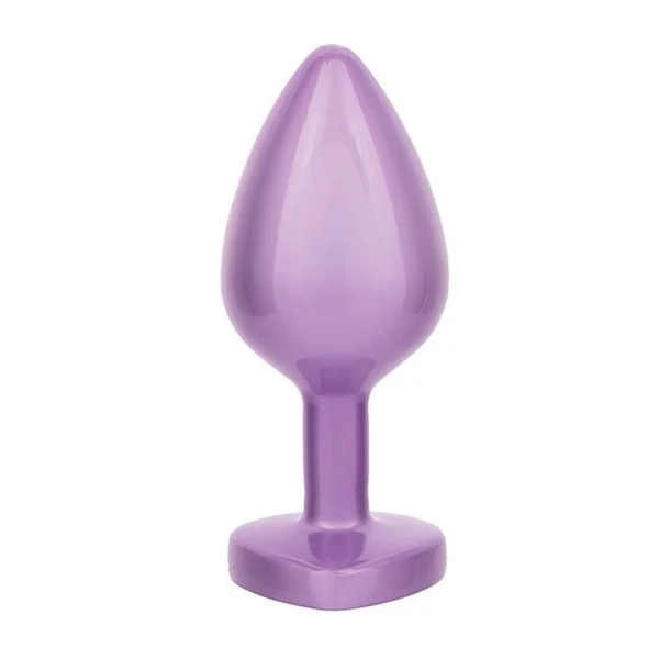 Jewel Amethyst Heart Butt Plug - Large, Purple