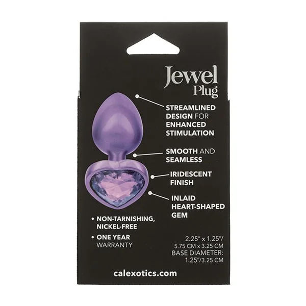 Jewel Amethyst Heart Butt Plug - Small, Purple