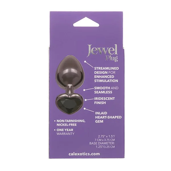 Jewel Black Diamond Heart Butt Plug - Large, Black