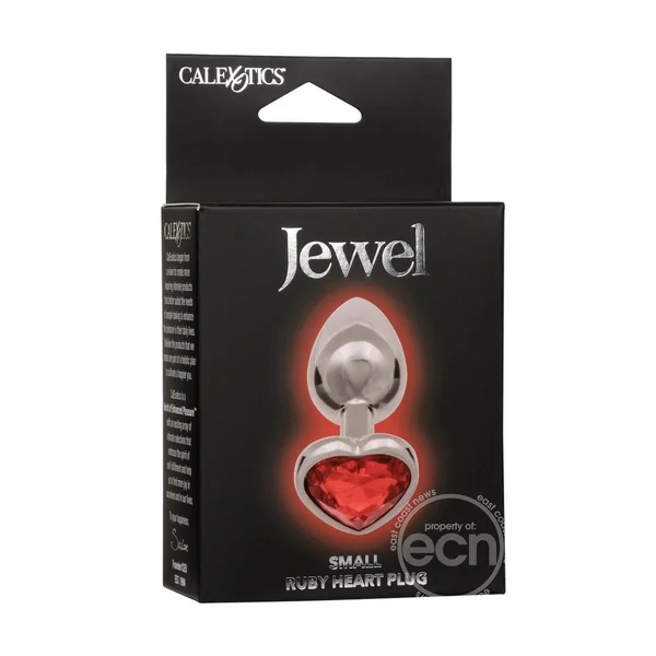 Jewel Ruby Heart Aluminum Anal Plug - Small - Red