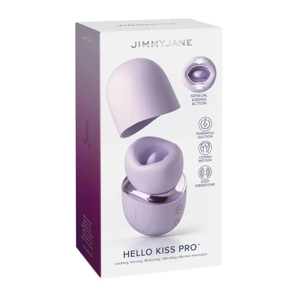 JimmyJane Hello Kiss Pro Rechargeable Silicone Clitoral Stimulator - Lavender
