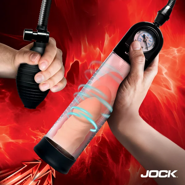 JOCK Advanced Pump Up Gauge Penis Pump with Bulb