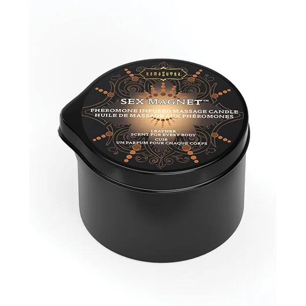 Kama Sutra Sex Magnet Candle w/Pour Spout - Leather -2 oz