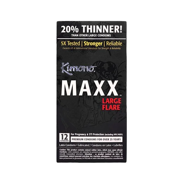 Kimono – Maxx Large Flare Condoms – 12 Pack