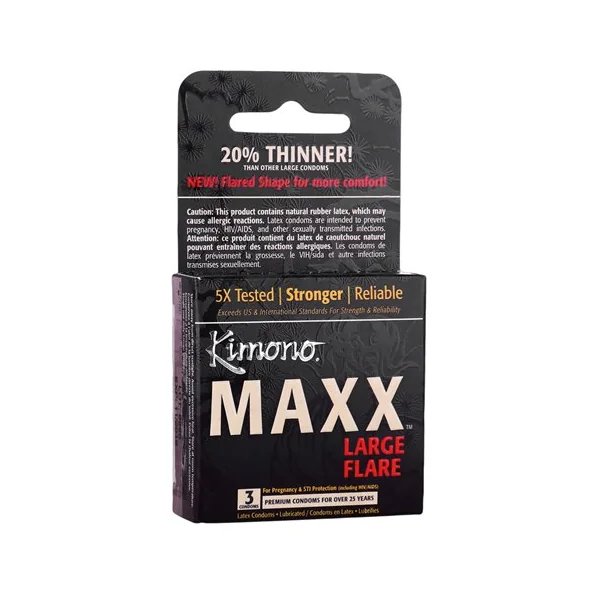 Kimono – Maxx Large Flare Condoms – 3 Pack