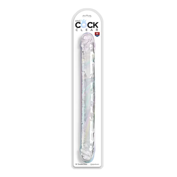 King Cock®18” Double Dildo Clear