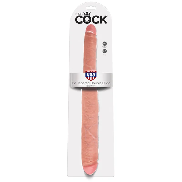 King Cock 16” Tapered Double Dildo Beige