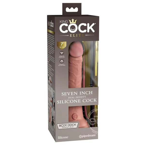King Cock Elite Dual Density Silicone Dildo 7in