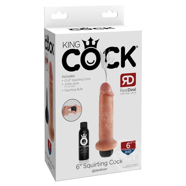 King Cock Squirting Dildo 6in - Vanilla